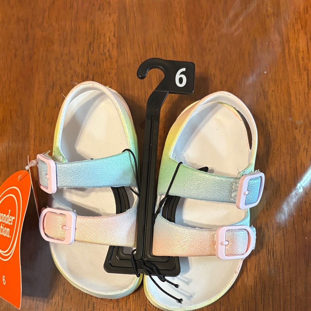 Wonder Nation Kids' Multicolor Buckle Sandals